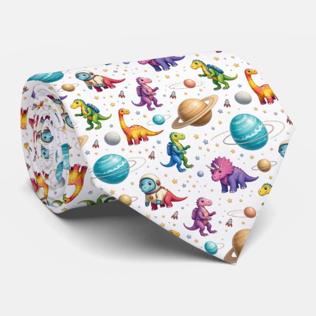 Corbata Planetas del Sistema Solar Intergaláctico de Dinos (Enrollado)