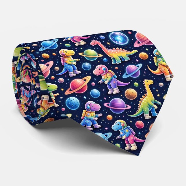 Corbata Planetas del Sistema Solar Intergaláctico de Dinos (Enrollado)