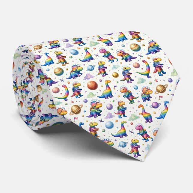 Corbata Planetas del Sistema Solar Intergaláctico de Dinos (Enrollado)