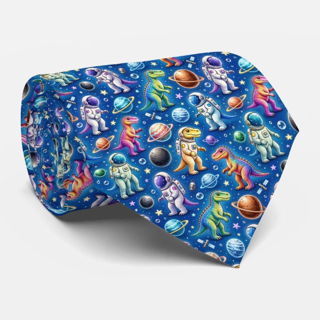Corbata Planetas del Sistema Solar Intergaláctico de Dinos (Enrollado)