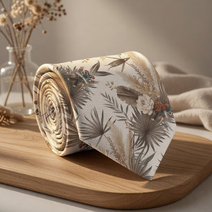 Corbata Plantas beige del Boho