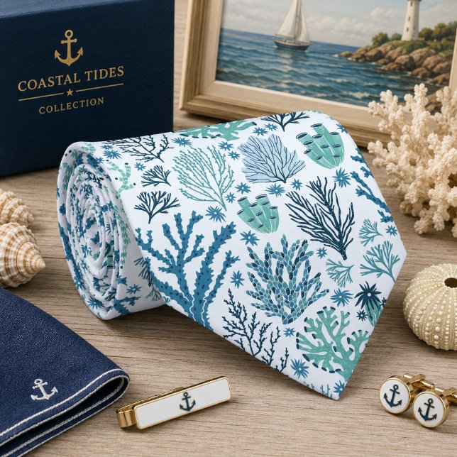 Corbata Plantas Marinas de Mar Vida Marina Sin Costuras (Subido por el creador)