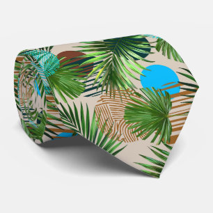 Corbata Plantas paradisíacas patrón hawaiano