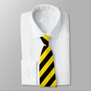 Corbata Plantilla rayada de color amarillo negro de clase 