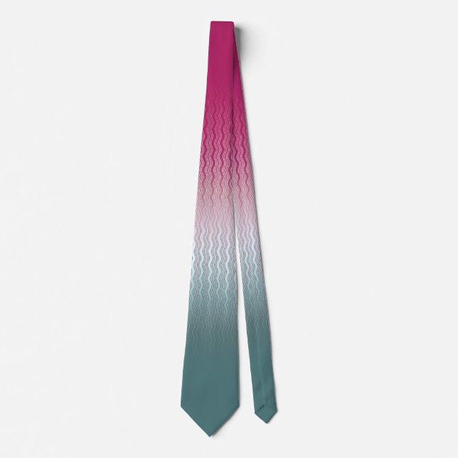 Corbata Plata magenta silenciada Verde azulada (Anverso)