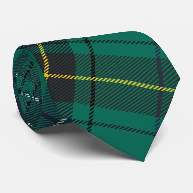 Corbata Plate Tartan Clan Henderson Green Blue Check (Enrollado)