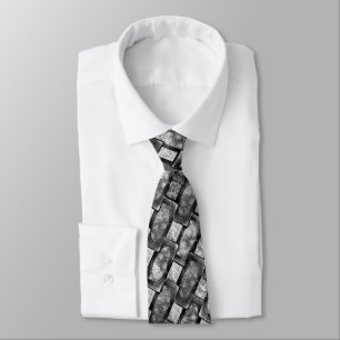Corbata Platos rectangulares tallados y manchados, gris ne