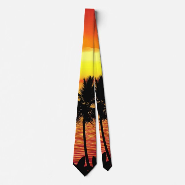 Corbata Playa de Palm Tropical Red Sun (Anverso)