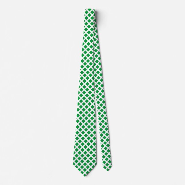 Corbata Plazas diagonales - Verde de hierba sobre el lazo  (Anverso)