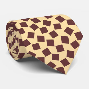 Corbata Plazas irregulares - Marrón oscuro en beige