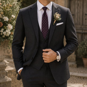 Corbata Plum Noir Patrimonio Micro Jacquard Lujo Silencios