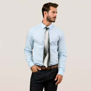 Corbata Pluma blanco y negro