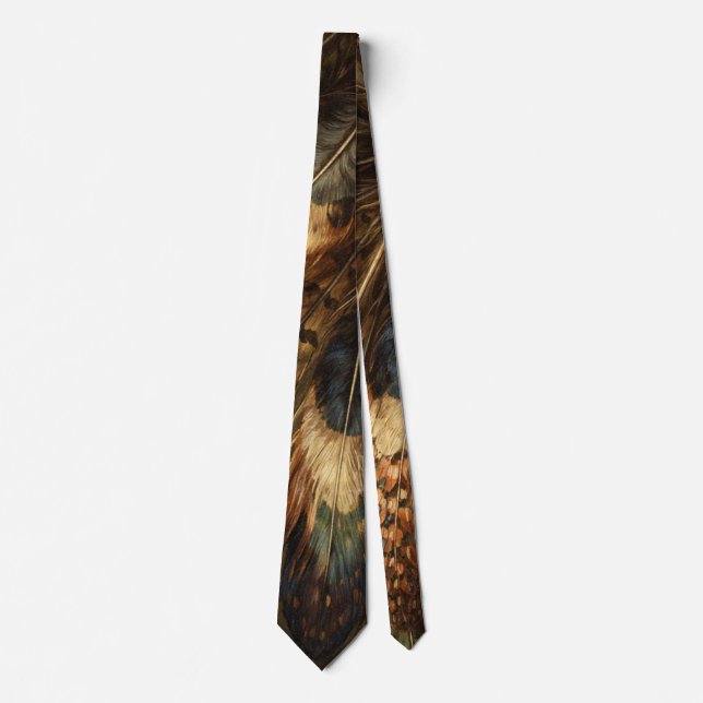 Corbata Pluma de faisán intrincada primer plano (Anverso)