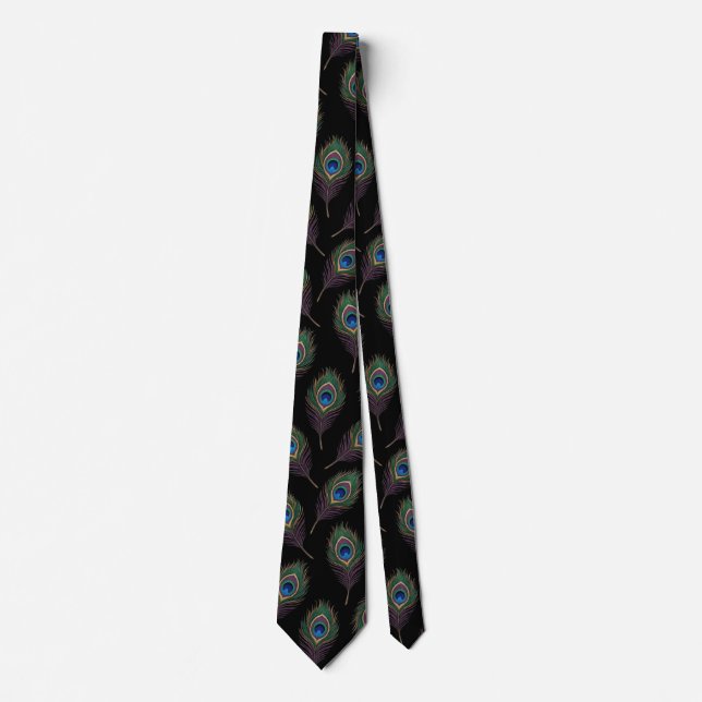 Corbata pluma de pavo real (Anverso)