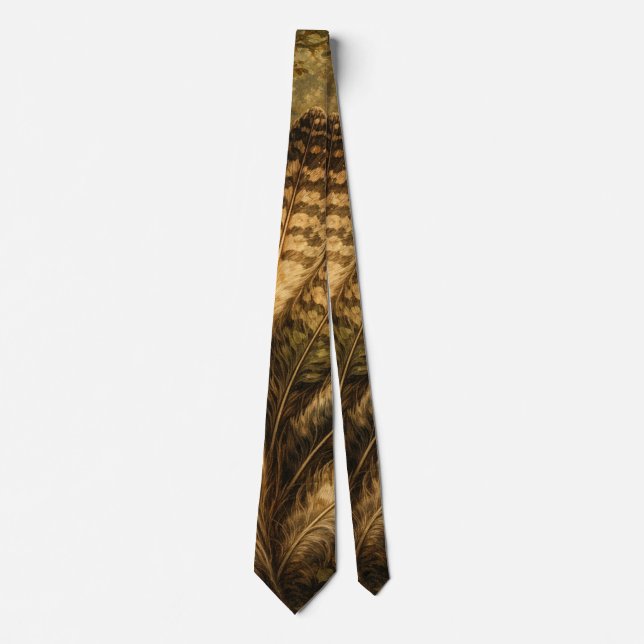 Corbata Plumas de chocha en armonía del bosque (Anverso)