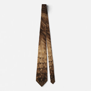Corbata Plumas de chocha en tonos terrosos