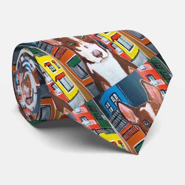 Corbata Podenco en un pueblo pintado por Alfred Fox (Enrollado)