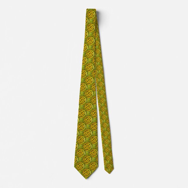 Corbata Poder de curación Espirales dorado verde + tus ide (Anverso)
