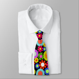 Corbata Poder floral hippie de primavera retro