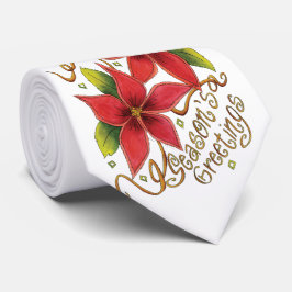 Corbata Poinsettias de los saludos de la estación