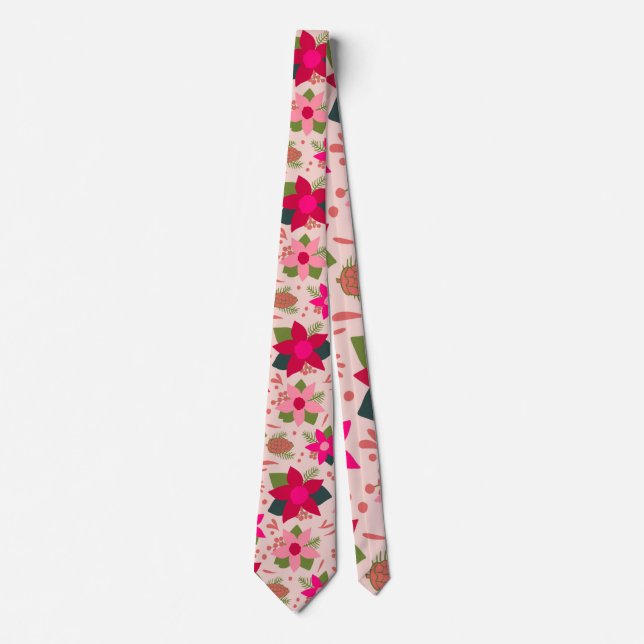 Corbata Poinsettias rosadas (Anverso)