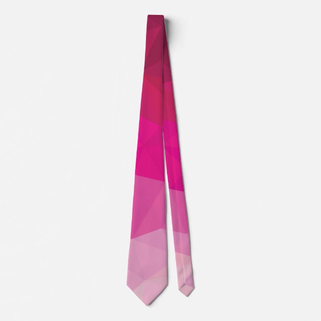 Corbata poligonal geométrica de la fucsia rosa (Anverso)