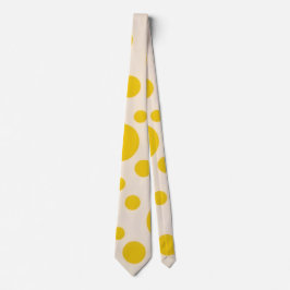 Corbata Polka Amarillo Brillante Punto De Cuello