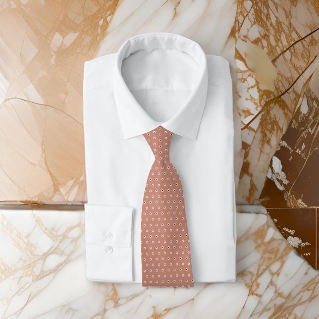 Corbata Polka Dot Camel Brown Minimal Clásico (Subido por el creador)