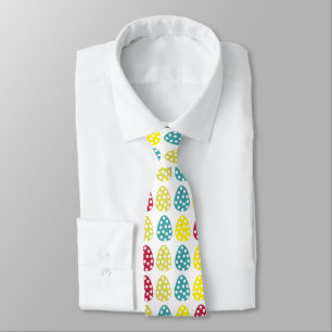 Corbata Polka Dot Colorful Happy Eggs Pattern