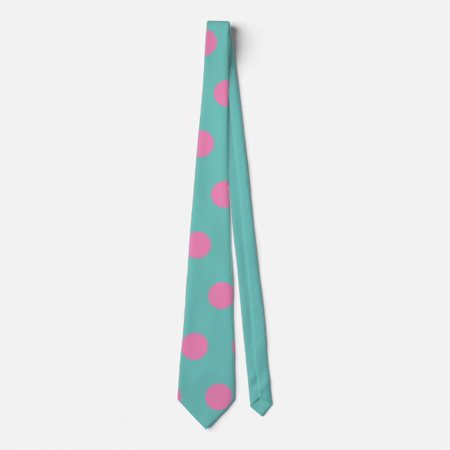 Corbata Polka Dot Neck Tie (Aqua & Pink) (Anverso)