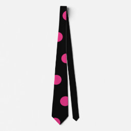 Corbata Polka Dot Neck Tie (Rosa Negro y Neón)