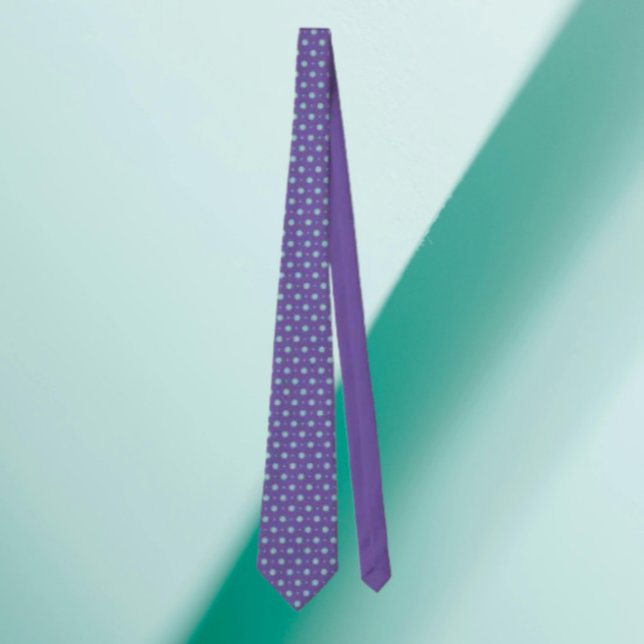 Corbata Polka Pop – Lunares Turquesa sobre Púrpura (Subido por el creador)