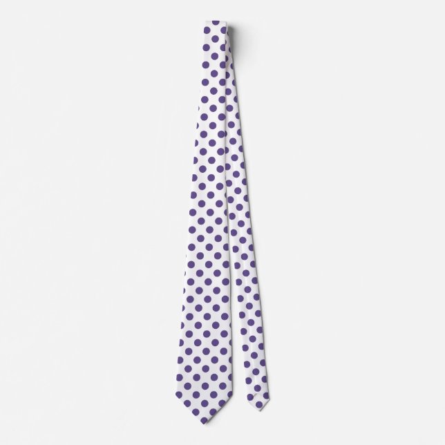 Corbata Polka ultravioleta sobre blanco (Anverso)