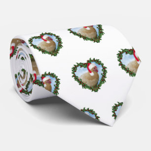 Corbata Pollo Buff Orpington en Corona de Corazón Navidad