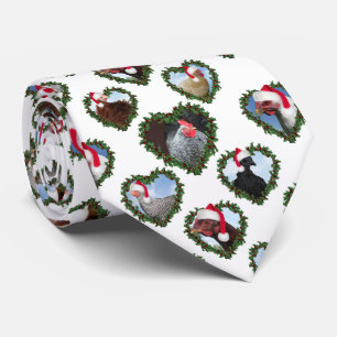 Corbata Pollos en Corona de Corazones Navidad