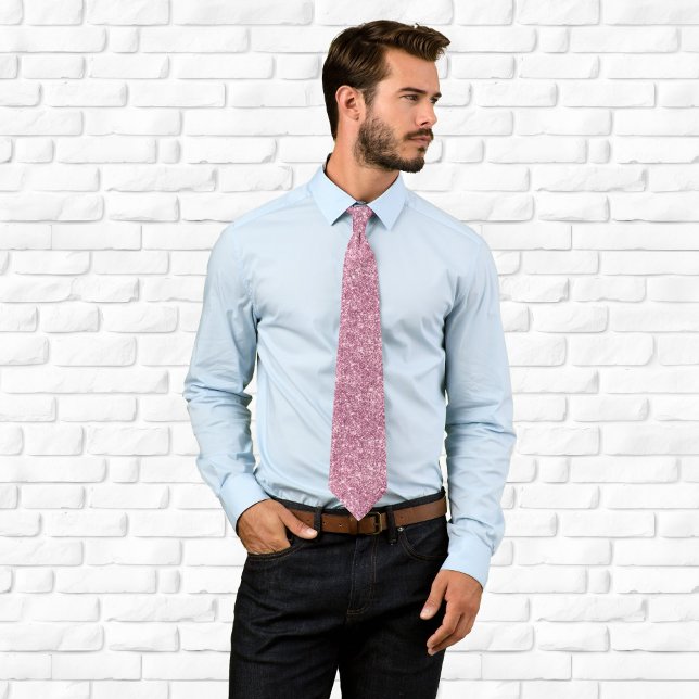 Corbata Polvo de purpurina rosa de lujo (Luxury Sparkly Dusty Pink Glitter Neck Tie)