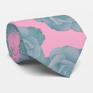 Corbata Polvo Rosa Azul Floral Rosa Vintage Colorido Regal