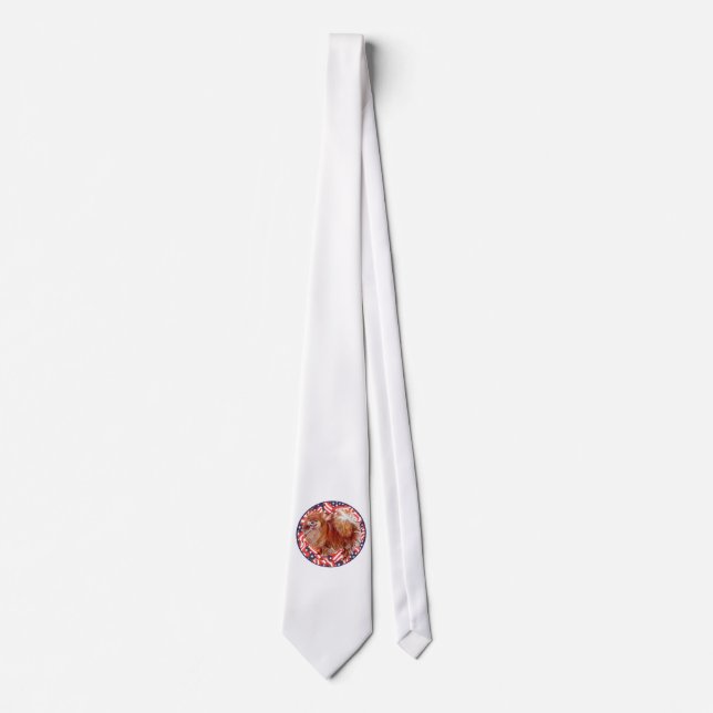 Corbata Pomerania Rojo Blanco & Azul (Anverso)