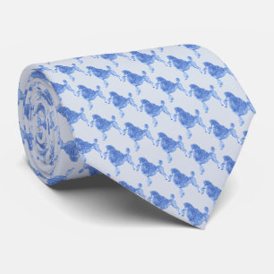 Corbata Poodle azul