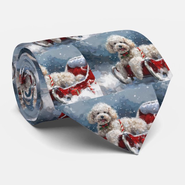 Corbata Poodle Perro Navideño Festivo (Enrollado)
