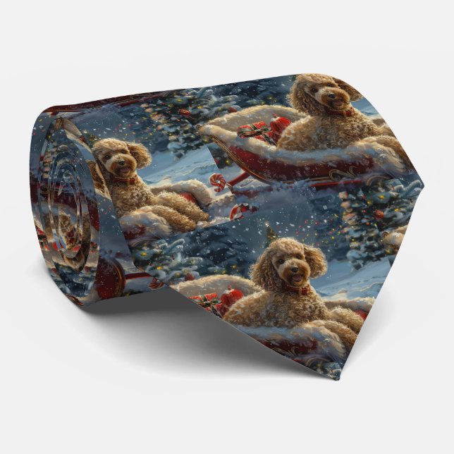 Corbata Poodle Perro Navideño Festivo (Enrollado)