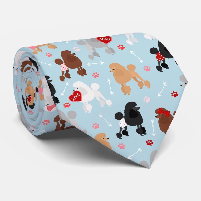 Corbata Poodle Valentine Pattern Necs Tie (Enrollado)