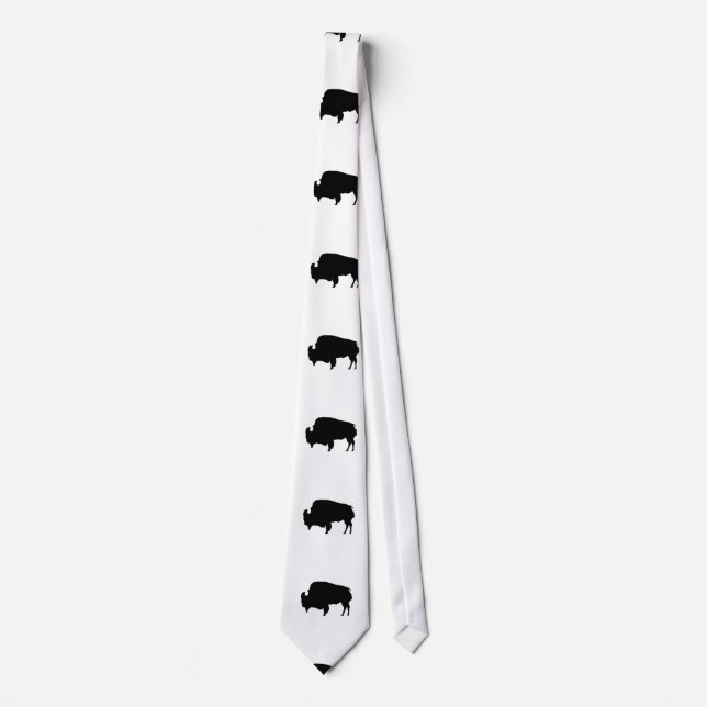 Corbata Pop Art Black & White Buffalo Silhouette Neckwear (Anverso)