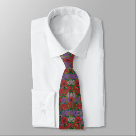 Corbata Poppies Meadow rojo y morado
