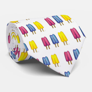 Corbata Popsicle Twin Pop Watercolor Hielo de verano Lolly