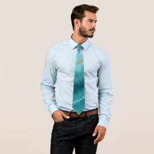 Corbata Popular colección de mármol azul turquesa