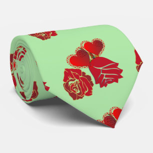 Corbata Por él, el corazón de los Rosas rusos Valentine