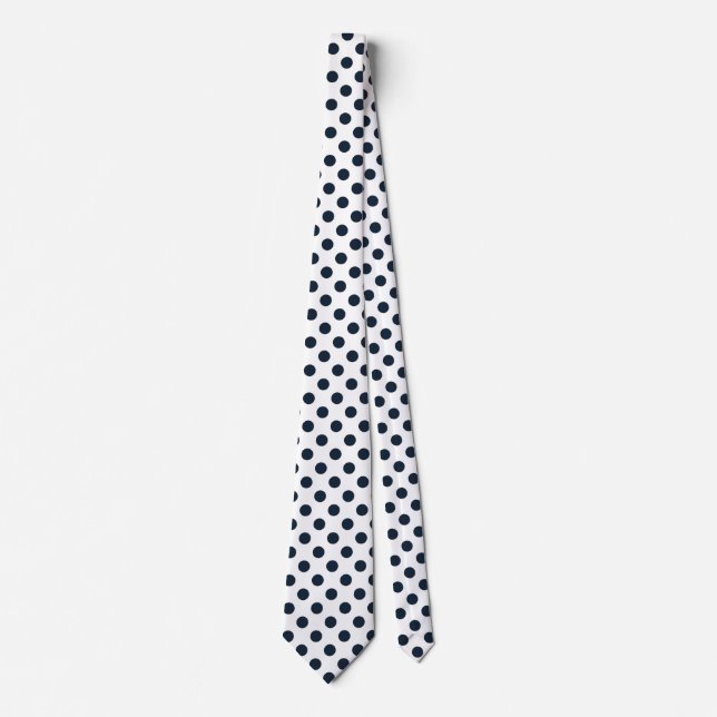 Corbata Pos de polka azul marino oscuro (Anverso)
