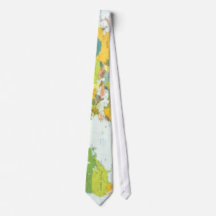 Corbata Póster de Atlas Mapa Mundial Político: Decoración 