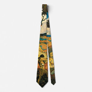 Corbata Póster de viaje vintage de NC Wyeth, En el viejo K